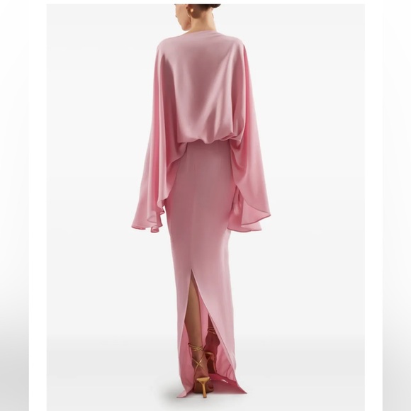 Taller Marmo Eolia Cape-Sleeve Maxi Dress – Pink – Size 40 – Never Worn - Picture 2 of 5
